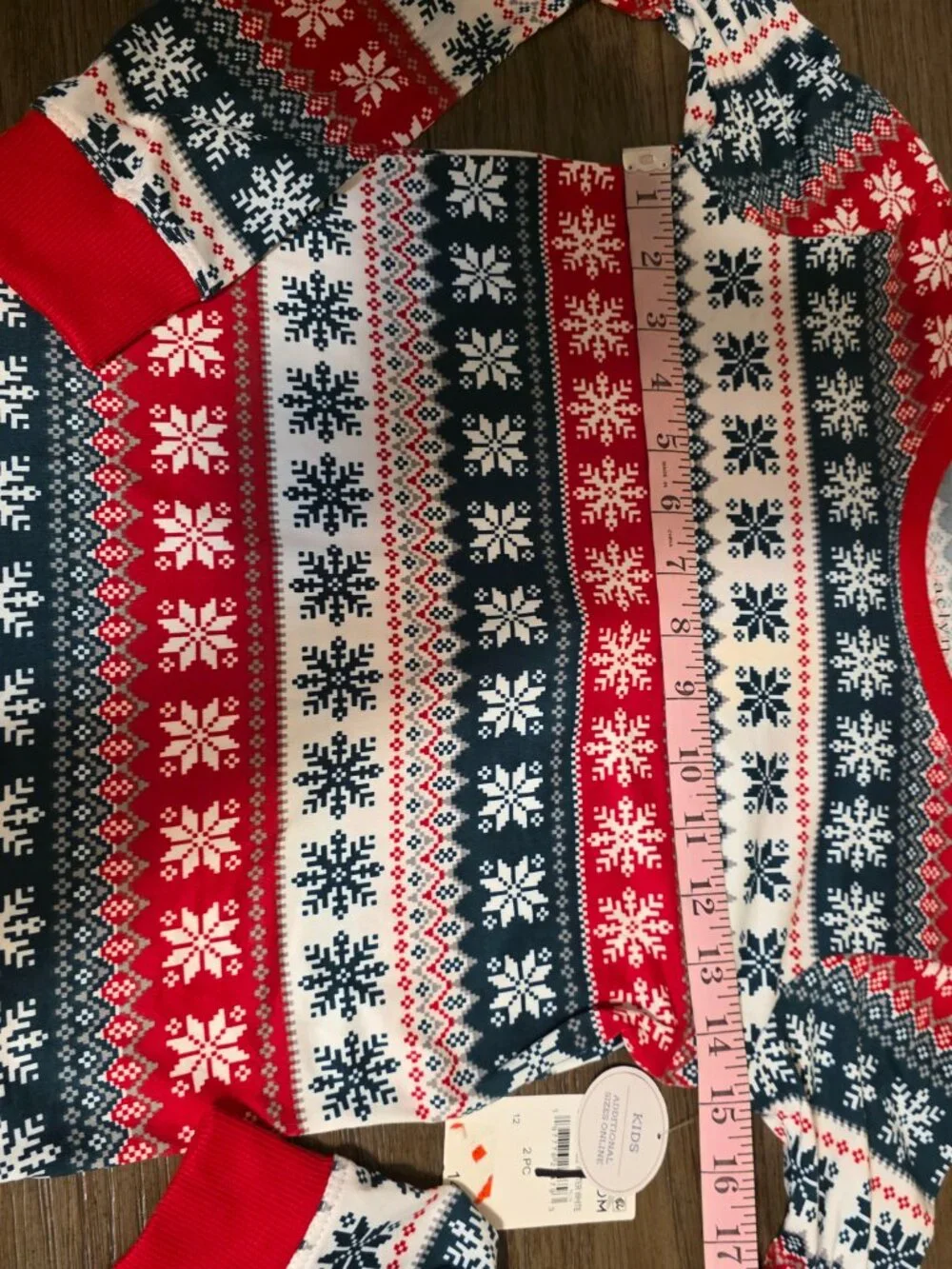 Jaclyn Girls Fair Isle Snowflake Pajama Set NWT Size 12 Christmas